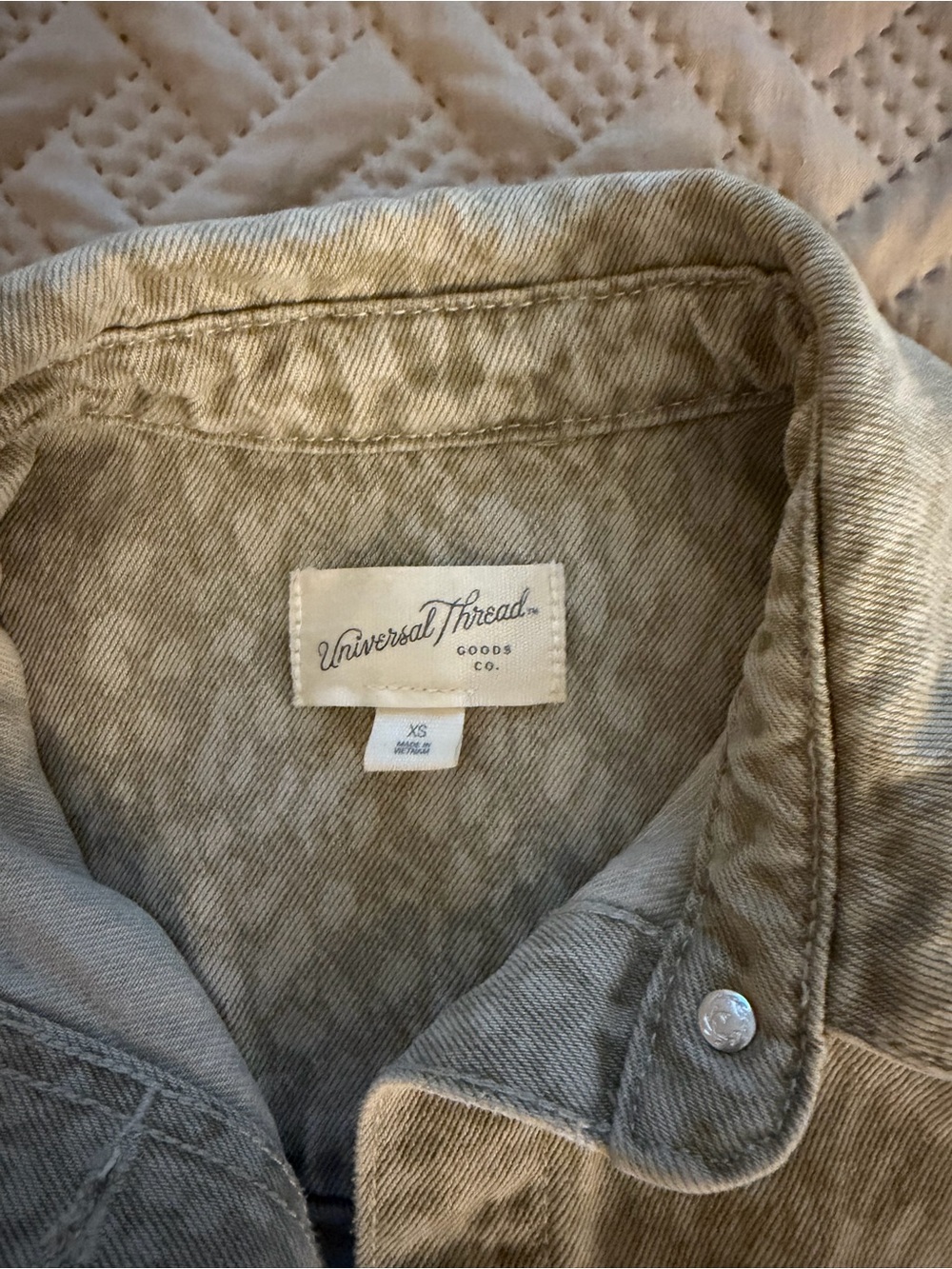 Universal Thread Olive Green Button-Front Jacket - Picture 3 of 4